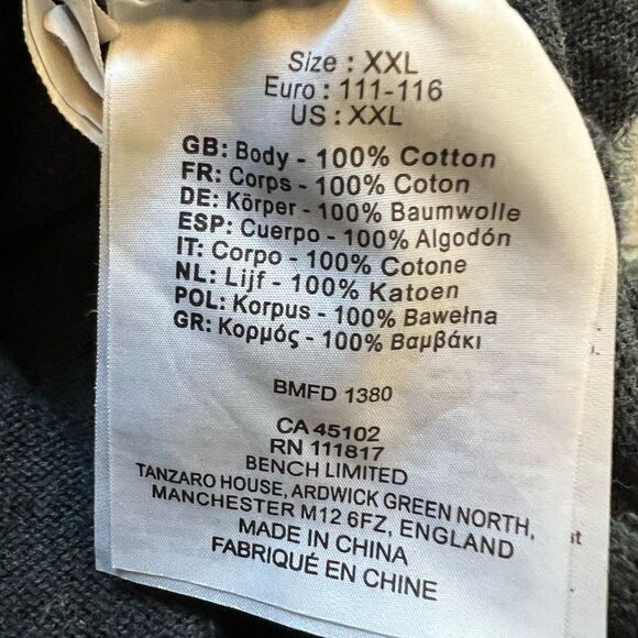 MENS BENCH Grey Colour Blocked Crew Neck Knit Pullover Sweater XXL - Picture 7 of 8